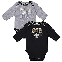 Gerber Unisex Baby NFL Team 2 Pack Long Sleeve Onesie Bodysuit