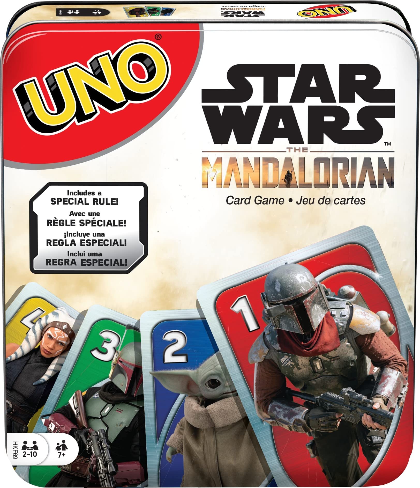 UNO Star Wars the Mandalorian Card Game, Travel Game in Collectible Storage Tin & Special Rule, 2-10 Players (Amazon Exclusive)