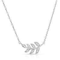 NATALIA DRAKE 1/10 Cttw Diamond Vine Necklace for Women in Rhodium Plated 925 Sterling Silver Color I-J/Clarity I2-I3