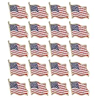 20 PCS American Flag Lapel Pin Waving for Veterans Independence Memorial Day 4th of July Decor USA Flag Pins Accessaries