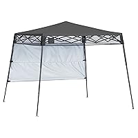 Quik Shade Go Hybrid 6' x 6' Sun Protection Pop-Up Compact and Lightweight 7' x 7' Base Slant Leg Backpack Canopy, Charcoal
