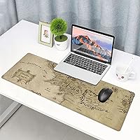 Middle Earth Map Extended Large XXL Gaming Mouse Pad Mat ( 31.5 x 11.8 in ), Mousepad Keyboard with Non-Slip Rubber Base Waterproof Stitched Edges for Work Game Office Home