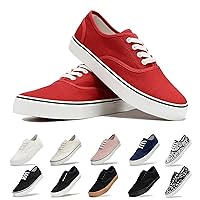 Women's Canvas Shoes Low Top Fashion Classic Slip on Canvas Sneakers Lace-up Walking Shoes Tennis Shoes