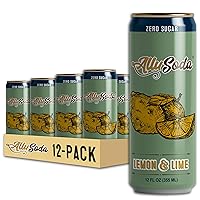 AlluSoda - Zero Sugar Craft Soda Naturally sweetened with Allulose, Monk Fruit & Reb M. Keto & Diabetic friendly with 0 net carbs and low calories (12-Pack Lemon & Lime)