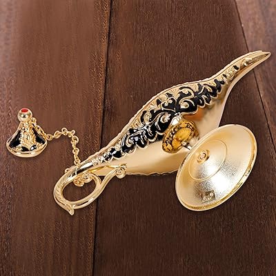 Gusnilo Vintage Aladdin Magic Lamp Genie Collector's Edition/Wedding Table  Decoration,Collectable Rare Classic Arabian Props Aladdin Pot & Delicate