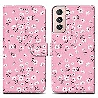 Case Compatible with Samsung Galaxy S22 Plus - Design Flower Rain No. 6 - Protective Cover with Magnetic Closure, Stand Function and Card Slot