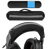 Geekria Large Hook and Loop Headband Cover + Headband Pad Set/Headband Protector with Zipper No Tool Needed, Compatible with Corsair, JBL, Logitech, Razer, Sennheiser, Turtle Beach (Cooling-Gel)