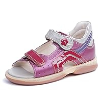 Szafir Girls' Corrective Orthopedic AFO Sandal, Pink/Sliver, 27 (10 M US Little Kid)