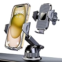 KULE Phone Holder Car【Ultra Strong Suction】 Car Phone Holder for Dashboard, Windshield Adjustable Angles Shockproof Cell Phone Automobiles Cradles Fit for All Devices