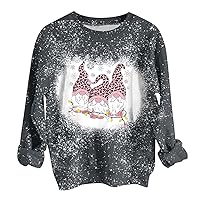 Halloween Gnomes Sweatshirts for Women 2023 Fashion Bleached Shirt Crewneck Long Sleeve Pullover Tops Fall Sweater