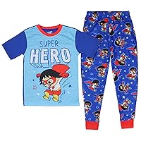 Ryan's World Pajamas Boys' Super Hero Shirt and Plush Pants Kids Pajama Set