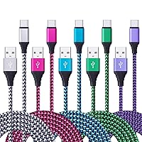 5Pack 6FT USB Type C Cable Phone Charger Fast Charging Cord Compatible Motorola Moto G10 G9 G8 G7 Power Plus Play, Edge/G Power/Stylus/Razr/One 5G Ace/G100, G6 X4 Z4 Z3 Z2 Z Play Force Droid