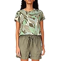 Sanctuary Womens The Perfect Burnout Printed T-Shirt Green S