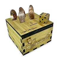 PENNYPRESSure Press Penny Game | Family Game | Use Your Pressed Penny Collection | 2+ Players | Fast Playtime | About 8 Minutes per Game (Keep Playing and Trading!) | Made by Pennybandz (Bamboo Wood)