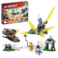 LEGO NINJAGO NYA and Arin’s Baby Dragon Battle 71798 Ninja Building Toy, Features a Jet, 2 Dragons, 3 Minifigures and Baby Riyu, Gift Idea for Toddlers Ages 4+