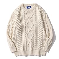 Aelfric Eden Oversized Knit Sweater Solid Vintage Pullover Sweater Unisex Woven Crewneck Knitted Tops