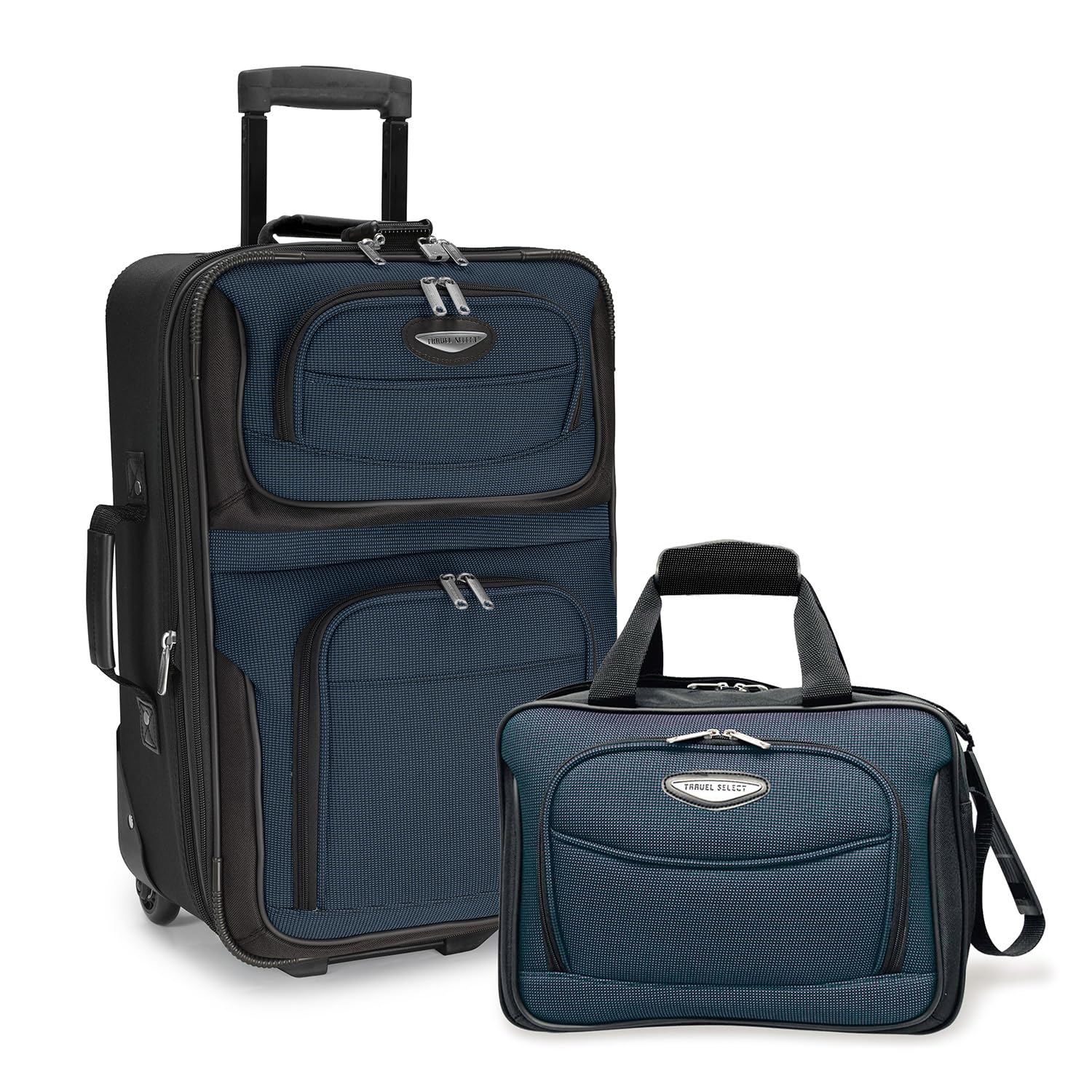 Travel Select Amsterdam Expandable Rolling Upright Luggage, Navy, 2-Piece Set