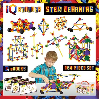 IQ BUILDER | STEM Learning Toys | Creative Construction Engineering | Fun Educational Building Toy Set for Boys and Girls Ages 3 4 5 6 7 8 9 10 Year Old | Best Toy Gift for Kids | Top Blocks Game Kit
