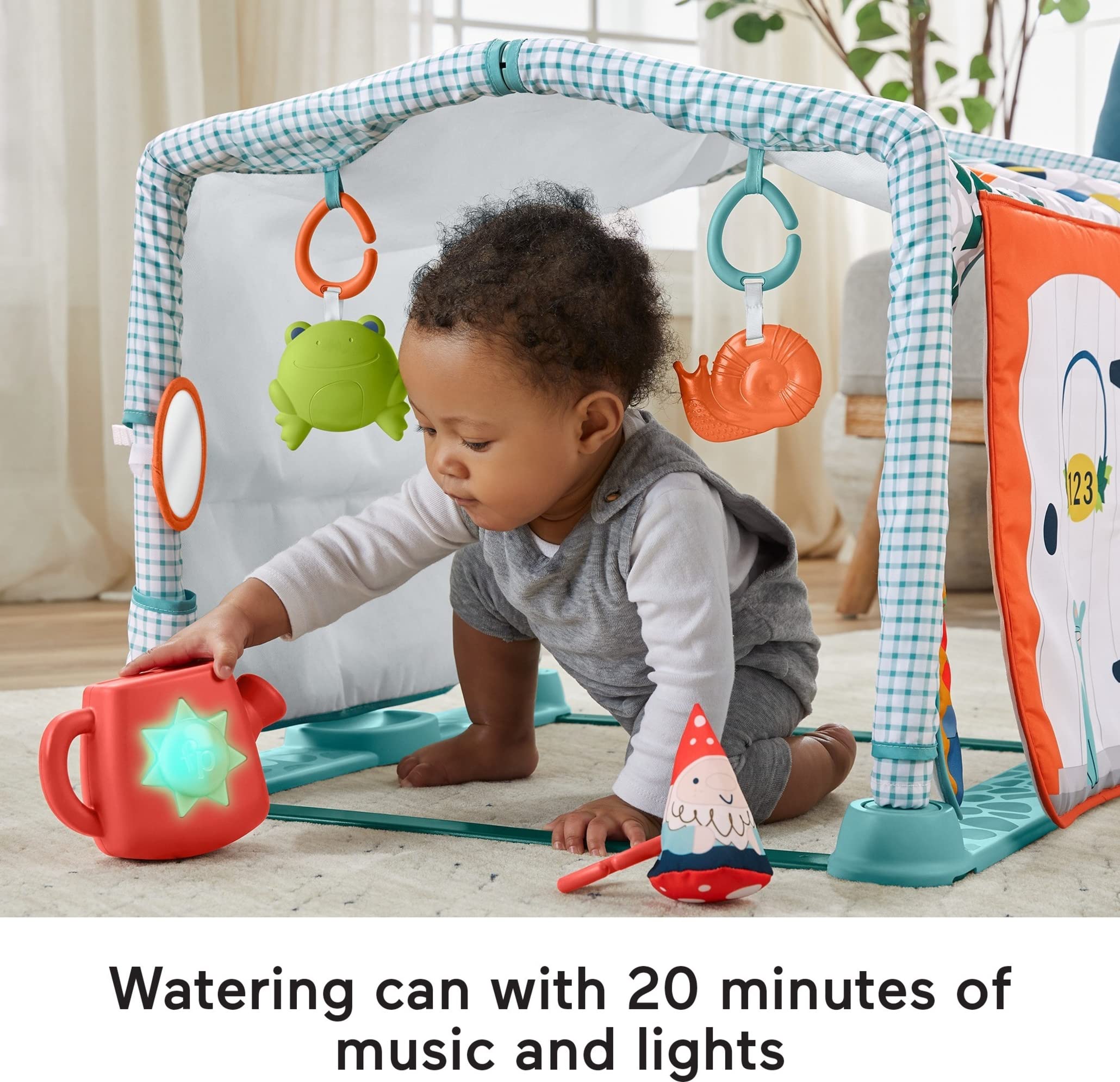 Fisher-Price Playmat 3-In-1 Crawl & Play Activity Gym With 5 Baby Toys For Newborn To Toddler Sensory & Fine Motor Play