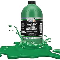 Pouring Masters Shamrock Green Acrylic Ready to Pour Pouring Paint – Premium 32-Ounce Pre-Mixed Water-Based - for Canvas, Wood, Paper, Crafts, Tile, Rocks and More