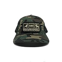 Snapback Camo Army Hat with Black Mesh and Green Trout | Military Cap for Hunting and Outdoor Activities