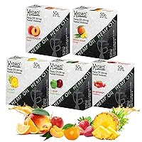 Hydro Hookah Flavors With Hemp Oil, Fruit Mix Hookah Shisha in Double Apple, Strawberry, Mango, Peach, and Pineapple Flavors, Natural Hydro Flavors, Premium Tropical Mix Set, 50-Gram Packs (Pack of 5)