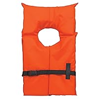 Adult Type II Life Jacket US Coast Guard Approved Comfortable Universal Fit, Boating Safety Compliant Orange