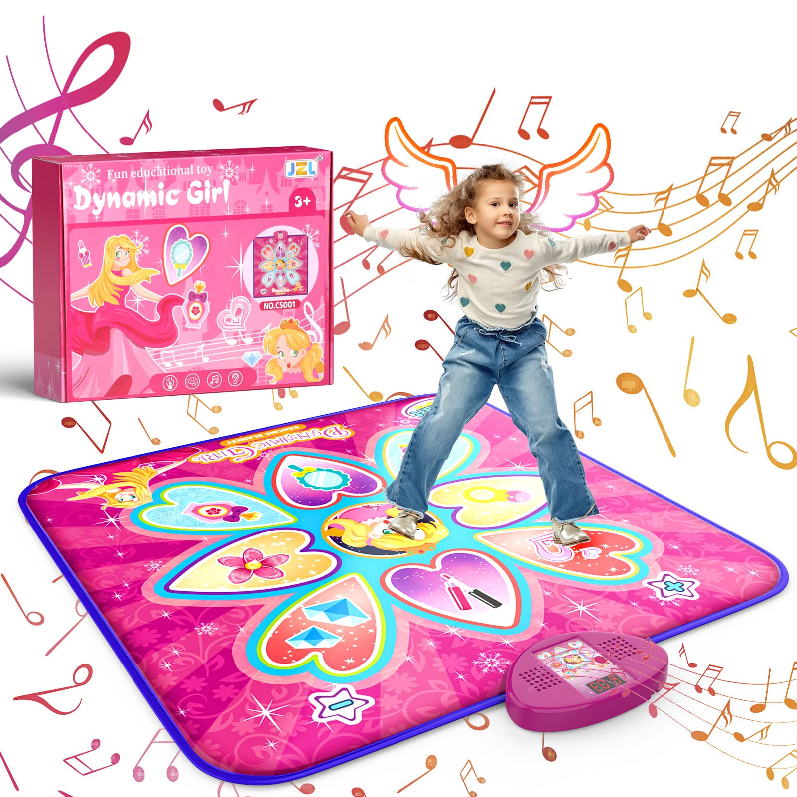 Kmuxilal 2023 Upgraded Dance Mat Toys for 3-12 Year Old Girls, Dance Pad with 7 Game Modes,Adjustable Volume,LED Light,Birthday for 3 4 5 6 7 8 9+ Year Old Girls