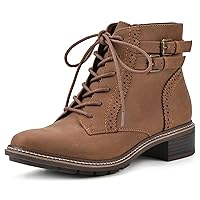 CLIFFS BY WHITE MOUNTAIN Women's Shoes Elibeth Stacked Heel Lace-Up Ankle Bootie