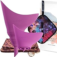 2nd Gen SuAmiga Female Urination Device (in Color Wild Purple) with New Waterproof Carry Bag + Silver Infused Pee Cloth (1pc Black Galaxy)