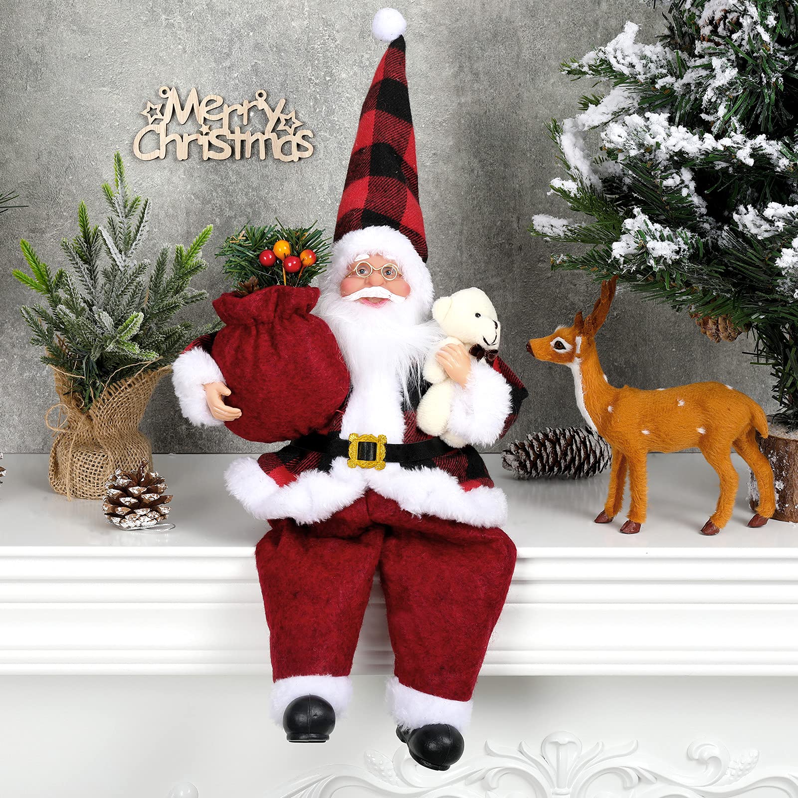 Mua AnyDesign Christmas Sitting Santa Hand Crafted Cute Chic Santa ...