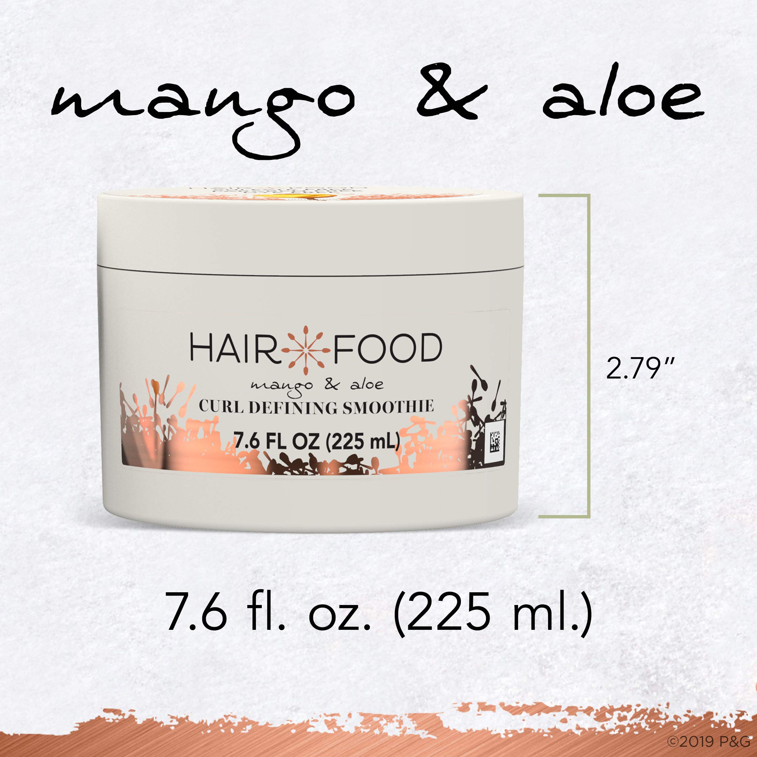 Hair Food Mango & Aloe Curl Cream, Defining Smoothie, White, Mango-Aloe, 7.6 Fl Oz