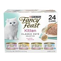 Purina Fancy Feast Tender Ocean Whitefish, Turkey, Chicken and Salmon Feasts Wet Kitten Food Variety Pack - (Pack of 24) 3 oz. Boxes