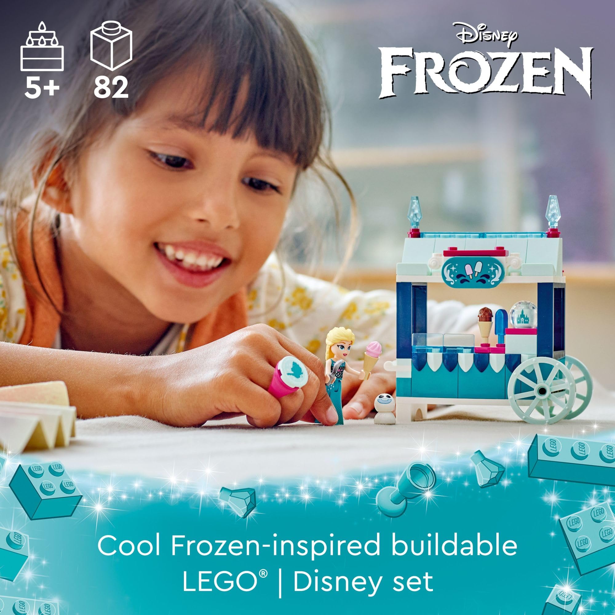 LEGO Disney Frozen Elsa’s Frozen Treats Building Set, Includes Elsa Mini-Doll and a Snowgie Figure, Elsa Toy Makes a Fun Gift for Girls and Boys who Love Frozen Toys, Disney Princess Doll, 43234