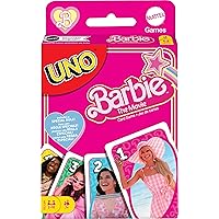 Mattel Games UNO Barbie The Movie Card Game for Kids & Adults Featuring Characters from The Movie & Special Rule, 2 to 10 Players