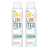 Degree Unlimited Antiperspirant Deodorant Dry Spray Fresh 2 Count Long-Lasting Sweat & Odor Protection with Antiperspirant Technology SmartAdapt Tech 3.8 oz