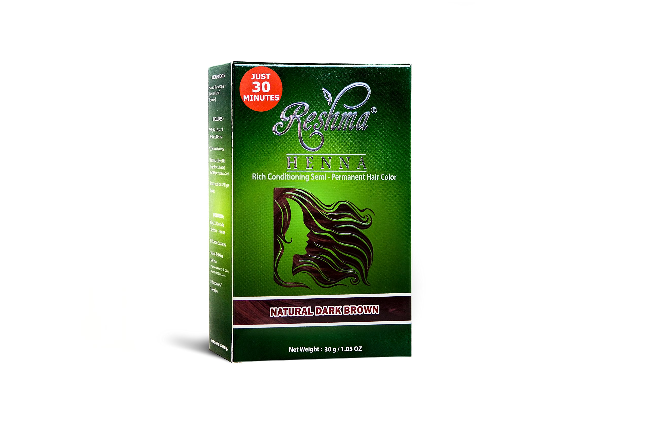 Reshma Beauty 30 Minute Henna Hair Color Infused with Goodness of Herbs, Henna Hair Color For Soft Shiny Hair, Henna Hair Dye (Dark Brown, Pack Of 1)
