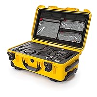 Nanuk 935 Waterproof Carry-on Hard Case with Lid Organizer and Foam Insert for Canon, Nikon - 2 DSLR Body and Lens/Lenses - Yellow