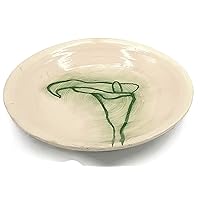 Decorative Pottery Calla Lily Plate for Kitchen Decor or to Use as Serving Dish