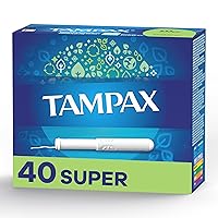Tampax Tampons, Super Absorbency, Cardboard Applicator, Leakgaurd Skirt, Unscented, 40 Count