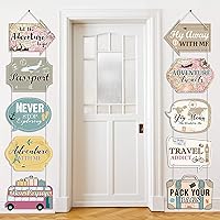 Travel Party Decorations Let The Adventure Begin Sign Travel Cutouts Bon Voyage Banner Adventure Signs Supplies Door Sign Travel Themed Birthday Party Wall Decoration Signs 10 Counts