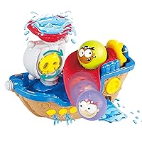 Play Bath Raiders Boat Toys - First Tub Tugs & Educational Tugboat Toys for Boys Girls 6 Months Plus - DIY Wall Suction Tracks Waterfall Spinning Gear Bathtub Toys Gift Newborn Babies Infants