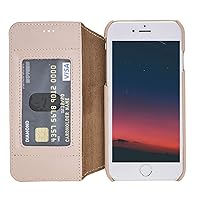 Venito Venice Slim Case Compatible with iPhone 7/8/SE Case with Stand, Wallet, Self-Closing, and RFID Blocking Feature (Nude Pink)