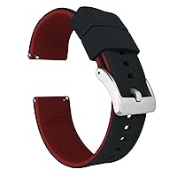 BARTON Elite Silicone Watch Bands - Quick Release - Choose Strap Color & Buckle Color (Stainless Steel, Black PVD or Gunmetal Grey) - 18mm, 20mm, 22mm & 24mm Watch Straps