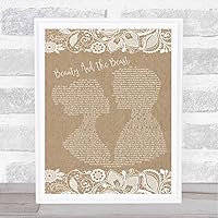 Beauty and The Beast Burlap & Lace Song Lyric Quote Print