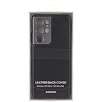 Samsung Galaxy S21 Ultra Case, Leather Back Cover - Black (US Version)