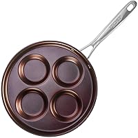 TECHEF - Eggcelente Pan, Swedish Pancake Pan, Plett Pan, Multi Egg Pan, 4-Cup Egg Frying Pan, Nonstick Egg Cooker Pan, (Made in Korea) (Purple)
