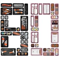 A-LuGei【80𝗣𝗰𝘀【5 Size】 Tool Box Organizer Tray Divider Set, Desk Drawer Organizer, Garage Organization and Storage Toolbox Accessories Rolling Tool Chest Cart Cabinet WorkBench Small Part