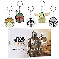 Disney Stitch Keyrings for Kids Teenagers Women Mandalorian Mini Figures Set Keychain Characters Baby Yoda