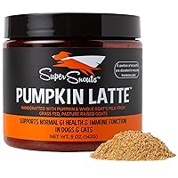 Super Snouts Pumpkin Latte Digestive Supplement for Dogs & Cats, Pumpkin Powder with Goat’s Milk, Made in USA Antibiotic Free, Healthy Gut & Stool, 5 oz
